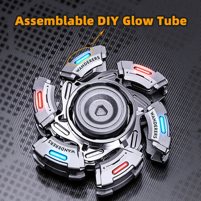 Glowing Fidget Spinner EDC Toy for Adults Kids Stress Relief Anxiety Relief Focus Tool with Smooth Rotation Cool Armor Opening