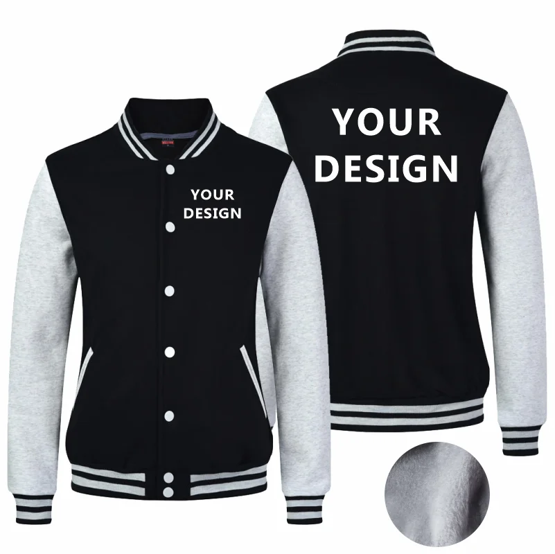 Winter Fashion Button-down Versatile Multi-color Street Style Baseball Jacket Custom Printing Company Logo Men's Bomber Jacket