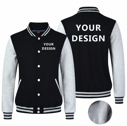 Winter Fashion Button-down Versatile Multi-color Street Style Baseball Jacket Custom Printing Company Logo Men's Bomber Jacket