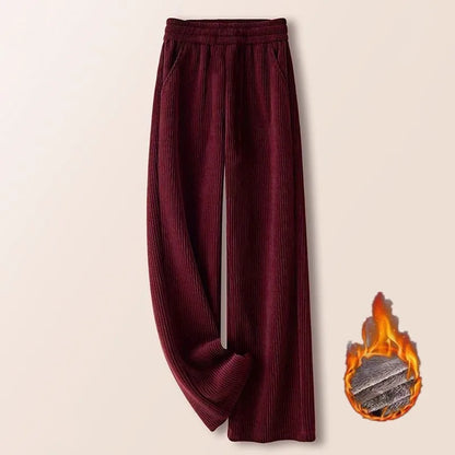 Corduroy Wide Leg Pants High Waist Straight Cut Thickened Women's Loose Fit Trousers Autumn Winter New Style Casual Pants