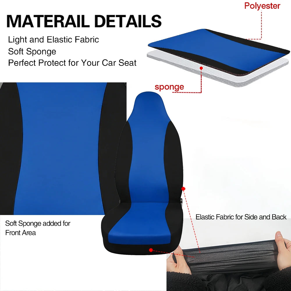 AUTOKING Multicolor Universal Car Seat Covers Front Interior Seat Covers Protection Accessories Fit for Auto Vehicle Truck SUV