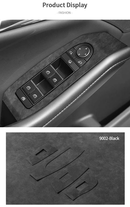 For Mazda 3 Axela Car Window Switch Lifter Control Panel Trim Frame Sticker Car Interior Tuning Accessories Made of Alcantara