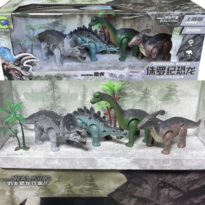 Dinosaur World Kinetic Play Set, Walking Cute Animal Toys, Moving Dinosaur Educational Toys, Interactive Playsets for Kids