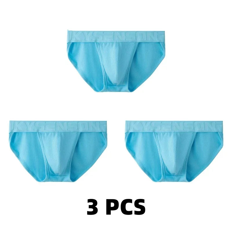 1/2/3 PCS Men's Underwear Mens Breathable Thread Modal Panties Breathable Skin Friendly Mid Rise High Fork Solid Color Briefs