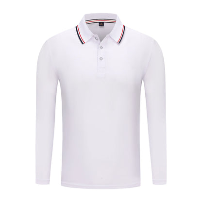New Men's Business Casual Long Sleeved Shirt Solid Color Formal Polo Shirt Fashionable Breathable Comfortable Versatile Work Top