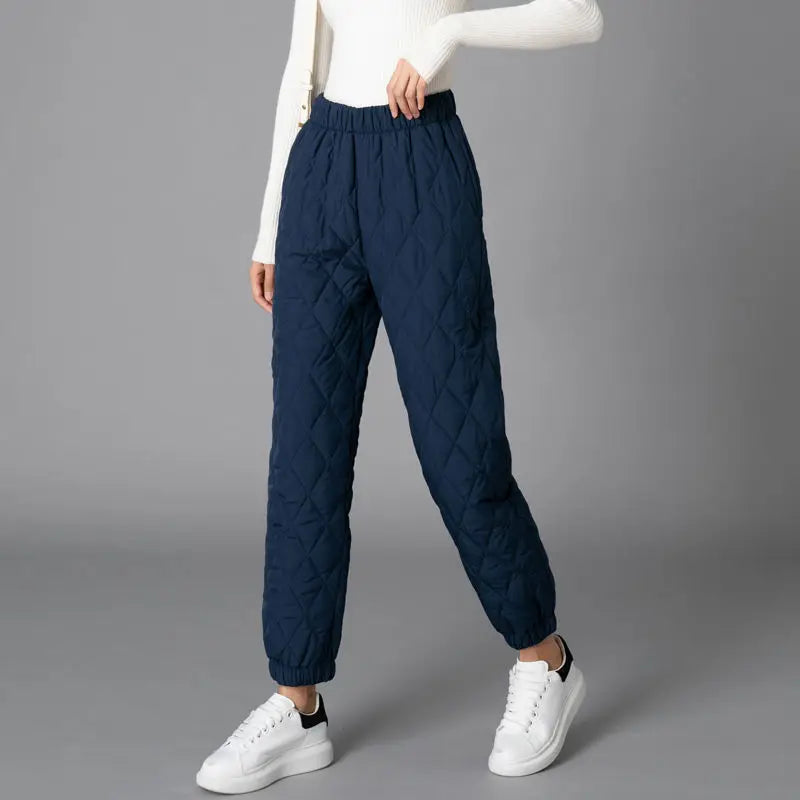 2025Women Winter Down Cotton Pants Large Size Thicked Thermal Quilted Cotton Trousers Middle Aged Elderly Mama Warm Pants M-3XL
