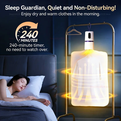 Household Clothes Dryer Mute Mini Laundry Dryer For Travel Dorms Foldable Electric Drying Machine Shoes Dryer With Dry Bag