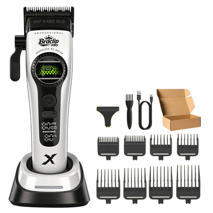 2026 3 Colors BRDCLIP 898C Professional 8000RPM Hair Clipper Outer-Rotor Brushless Motor 5-speed Adjustment DLC Detachable Blade