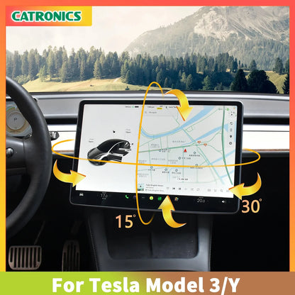 Screen Swivel Tilt Rotation Mount Kit for Tesla Model 3 Highland Y Juniper 2017-2026 Four Direction Screen Rotating Bracket