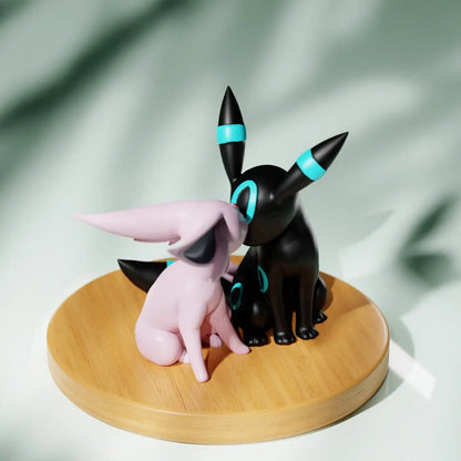 Genuine Espeon Umbreon Pet Elf Mini Anime Cartoon Cute Model Figures Desktop Ornament Collection Kids Toys Birthday Gifts