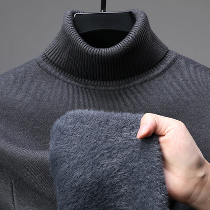 Luxury brand high-quality fashionable versatile high necked knitted sweater with cashmere base sweater
