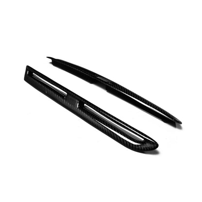 For Nissan GTR GT-R R35 2009-16 Real Carbon Fiber Front Fender Side Air Vent Trim Duct Outlet Spoiler Strip Splitter Canard Lip