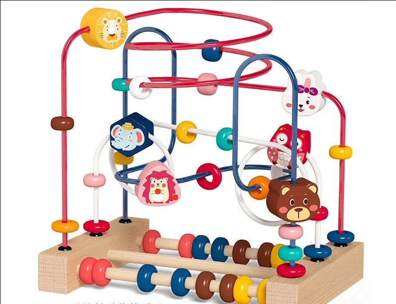 Montessori Wooden Rattles For Baby Crib Toys Baby Rattle Educational Musical Wooden Toys Children Development Games Wood Puzzles