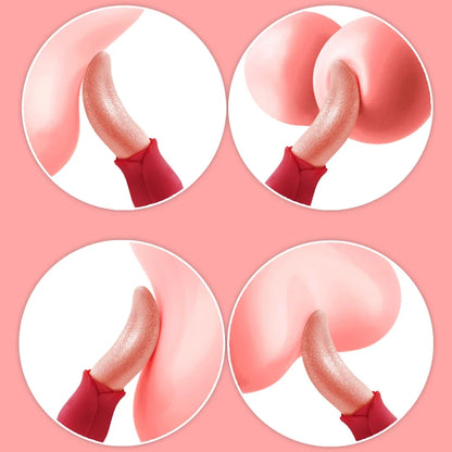 Realistic Licking Tongue Rose Vibrator for Women Nipples Clitoral Stimulation Vibrators Sex Toys for Adult Female Couples 18+