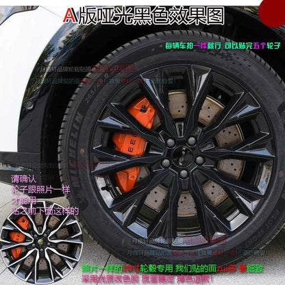 For Zeekr 7X 20/21 inches Four wheel hub stickers modified car stickers smoked black scratch protection film
