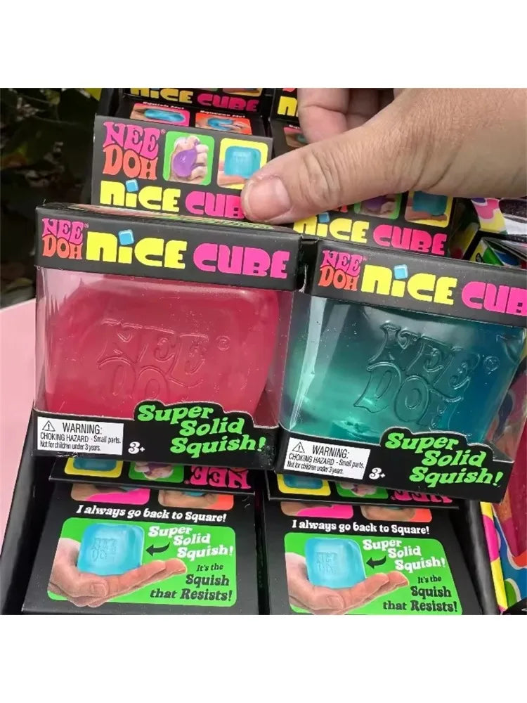 .Trending Nee Doh Jellyfish & Cube Squish Toy, Soft Jelly Squeeze Stress Relief Fidget Toy, Sensory NeeDoh for Kids & Adults