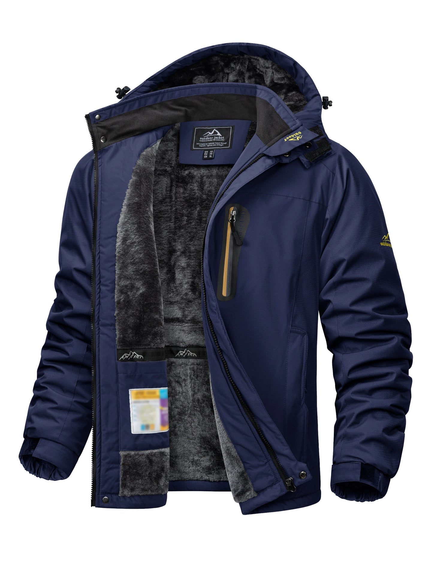 TACVASEN Winter Heavyweight Fleece Lined Parka Waterproof Men Ski Snowboard Jackets Windproof Removable Hoodie Coats Windbreaker