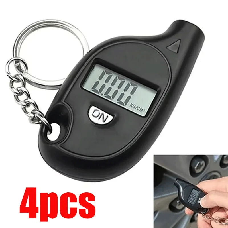 1-4pcs Car Tire Air Pressure Tester Meter Tire Gauge Digital LCD Display Auto Car Motorcycle Tire Safety Alarm
