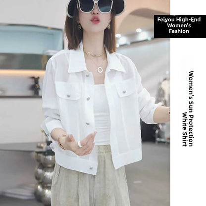 Fashionable Thin Short Sun Protection Clothes 2026 Spring New Women's Design Small Size Coat Korean Style Commute Wind