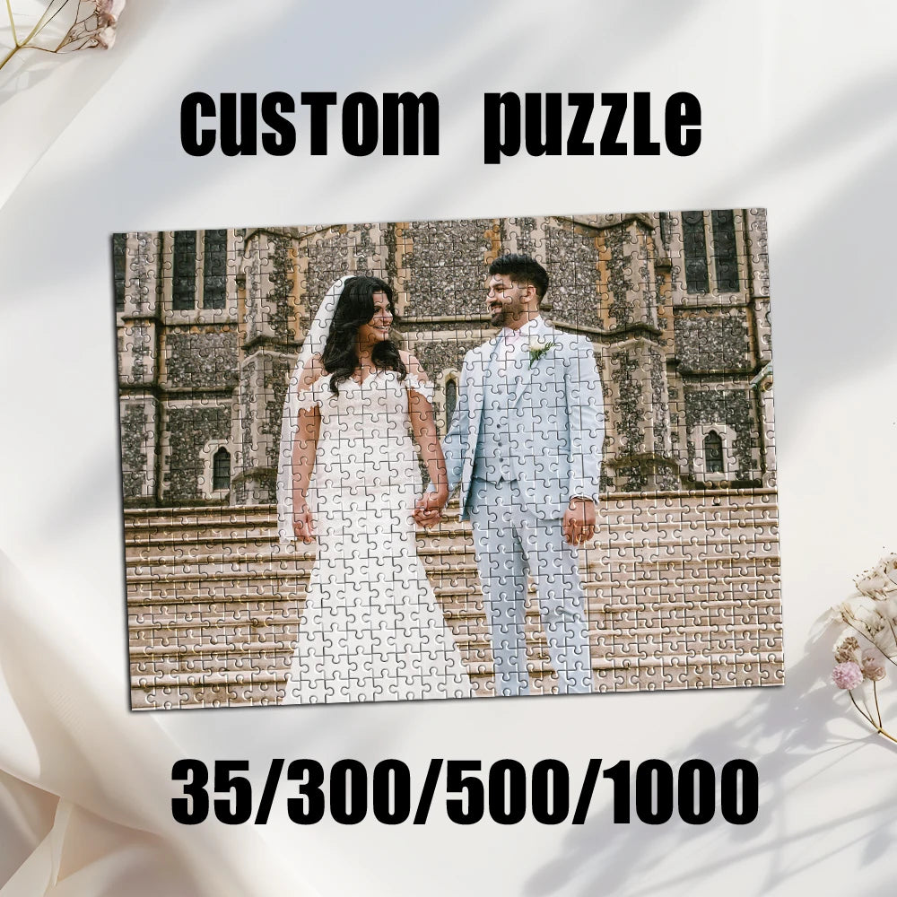35/300/500/1000pcs Personalized Custom Photo Puzzle wedding photos Family Memories Personalized Gifts For Women/Men