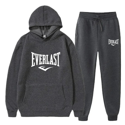 Autumn and Winter Fashion Men's Fitness Jogging Wear Casual Sportswear Suit Hooded Jumper Hoodie + Trousers Two-piece Set