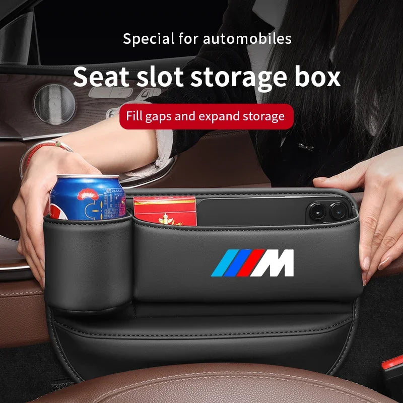 Car Seat Gap Multifunction Crevice Storage Box Seat Gap Cup Holder For BMW M3 M4 M5 E39 E46 E60 E90 F10 F20 F30 F01 X1 X3 X5 X7