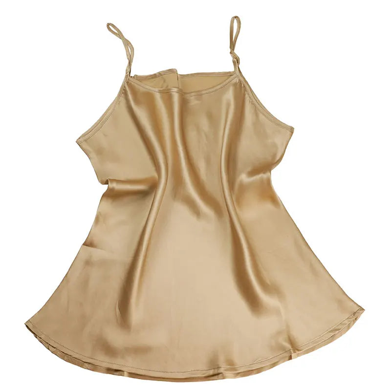 100% mulberry silk, silk, satin, breathable candy color, short backing, small suspender vest for women.