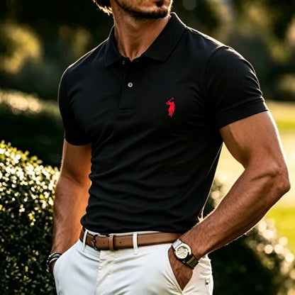 100% pure cotton high-end brand men's short sleeve polo shirt 2026 summer luxury fashion pony embroidery golf top casual T-shirt