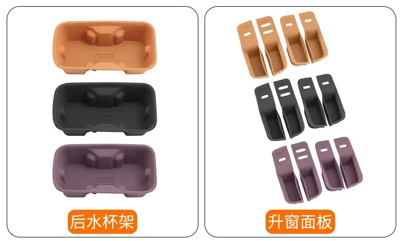 For Chery ICAR V27 2026 Silicone Cup Holder Mat Wireless Charging Anti Slip Pad Tailgate Storage Box Interior Accessories Kit