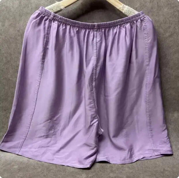 100% Mulberry Silk Men Boxer Underwear Couple Rubber Band Thin Short Home Pants Promotion Woman Can Wear