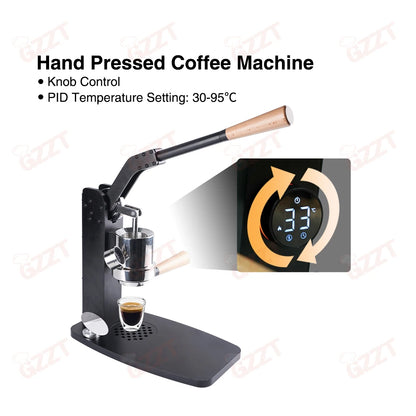 GZZT CMFL002 58mm Manual Lever Espresso Machine PID35-95℃ Adjustable Planetary Reduction Gear Hand-pressed Coffee Machine Maker