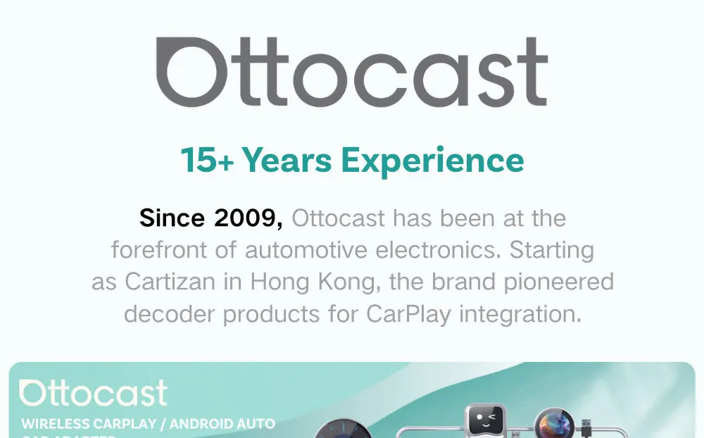Ottocast Express Mini Dot Wireless Carplay Adapter Android Auto Dongle Wired to Wireless WiFi 6 Plug & Play for Audi Kia