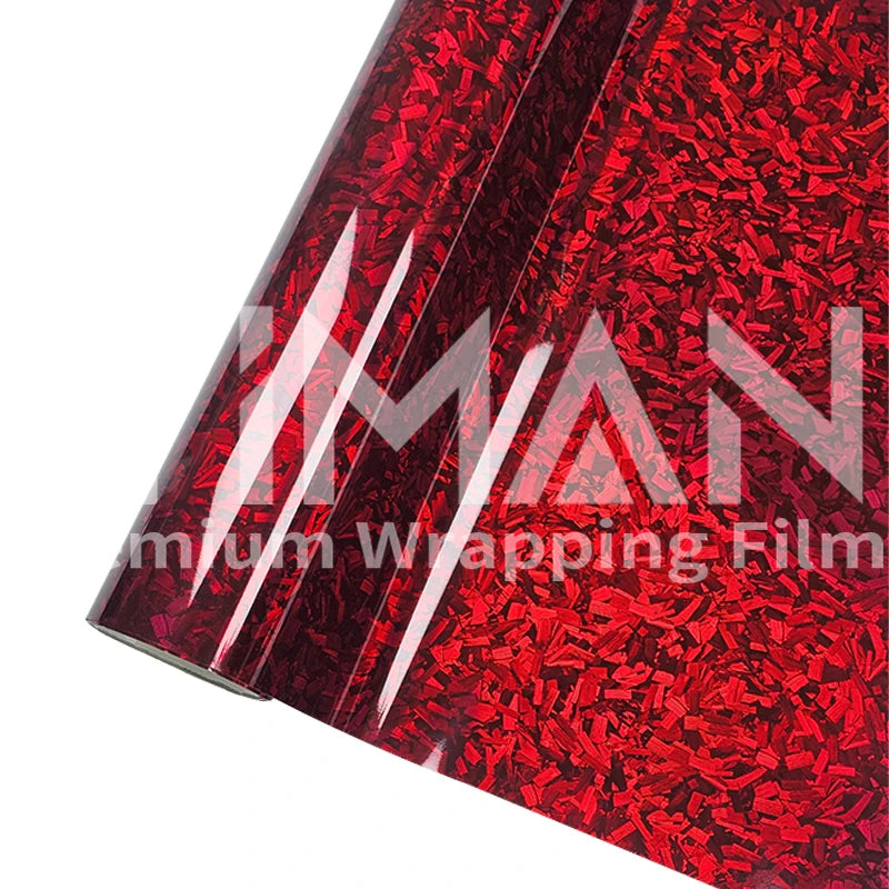 High Gloss Forged Laser Rainbow Carbon Fiber Silver Car Carbon Film Black Vinyl Wrap Tuning Auto Accessories Sticker for Car