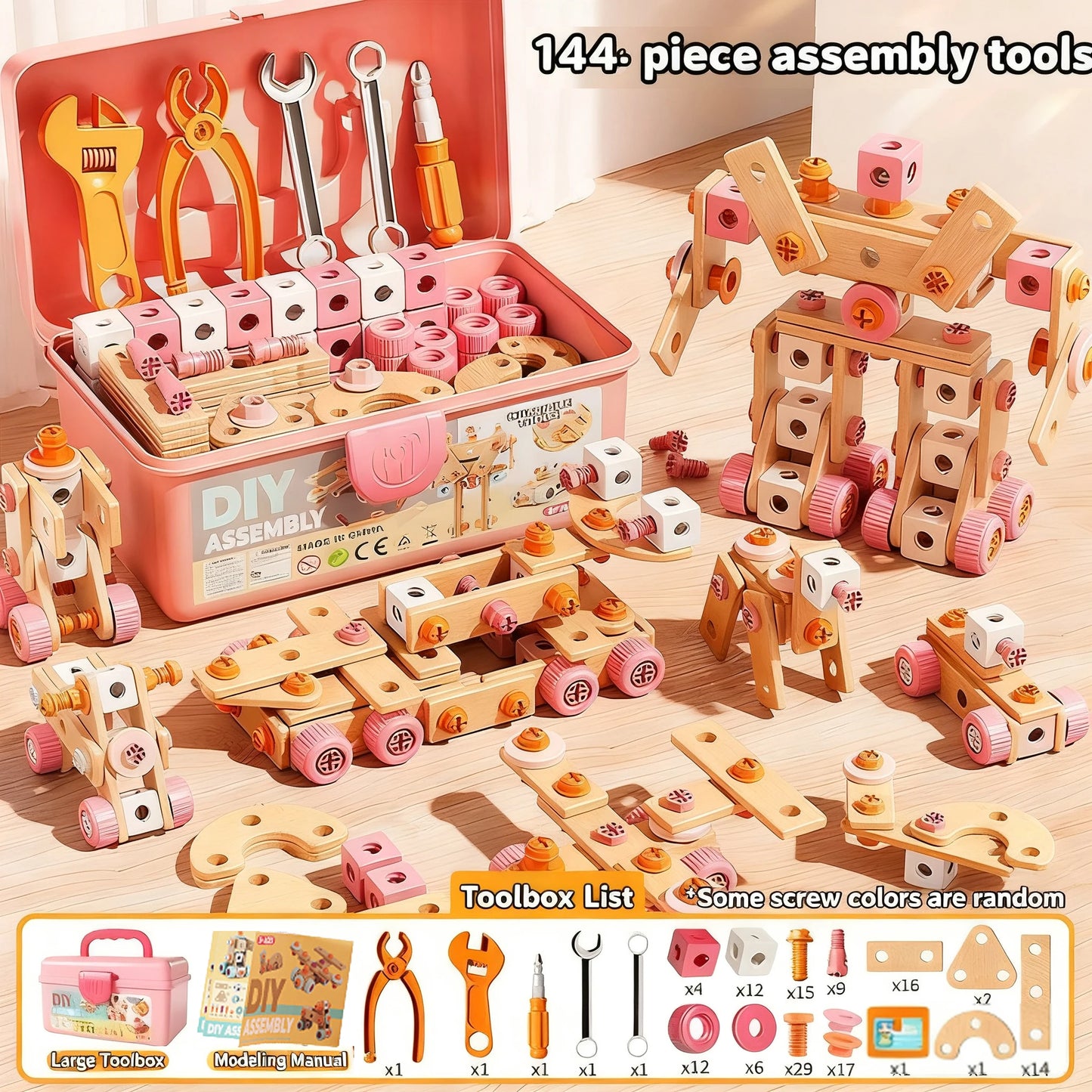 Kids Tool Set DIY Nut Assembly Toy Kit STEM 3D Puzzle Building Tools Repair Tools Montessori Toys Gifts for Boy Girl 2026 New