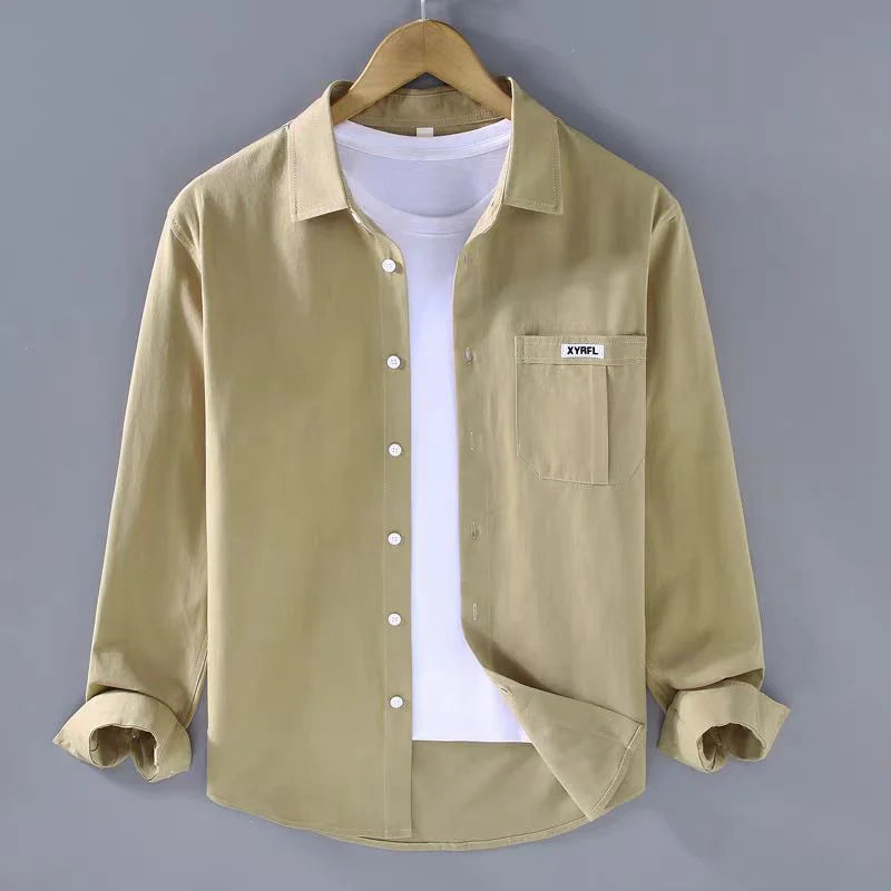 Retro Corduroy Long Sleeve Shirt Jacket Casual Men's Fashion Spring Autumn Loose Fit Youthful Trendy Button up Casual Shirt