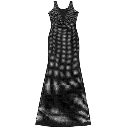 RLMABABY Sexy Swinging Collar Diamond Women Club Bodycon Dress Sleeveless Backless Evening Party Long Prom Dress