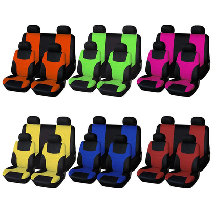 8Pcs Car Seat Covers Front Rear Headrest Protector Comfortable Fashion Seat Cover Protectors for Car SUV All Seasons Auto Parts
