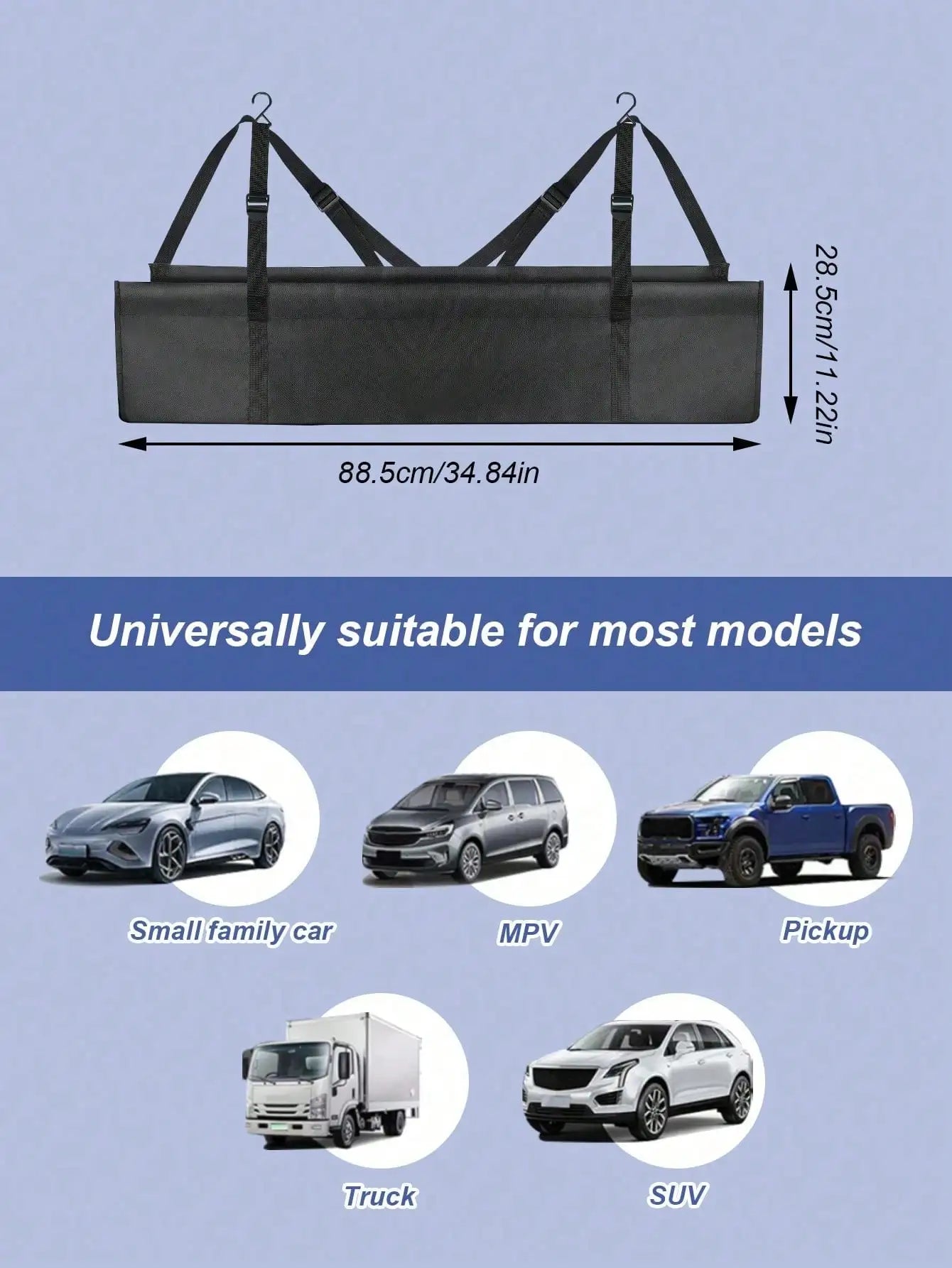 1Pc Large-Capacity Car Trunk Organizer – 600D Oxford Fabric, Suitable for Camping, Hiking, Fishing, Road Trips & More.