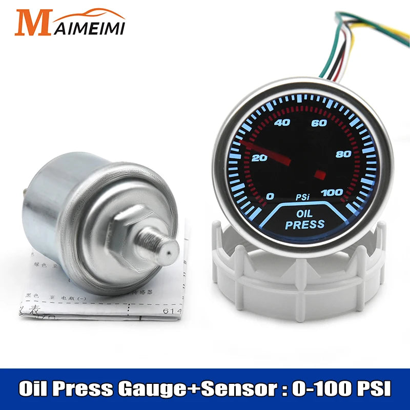 2" 52mm Exhaust Gas Temperature Gauge Auto Car LED EGT Voltmeter Tachometer Turbo Boost Oil Water Temp Gauge For Car Racing 12V
