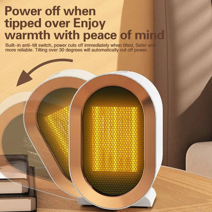 2025 New1200W Portable Electric Heater Mini Desktop Fan Heater Smart Warm Air Machine Home Bedroom Office Winter Heater