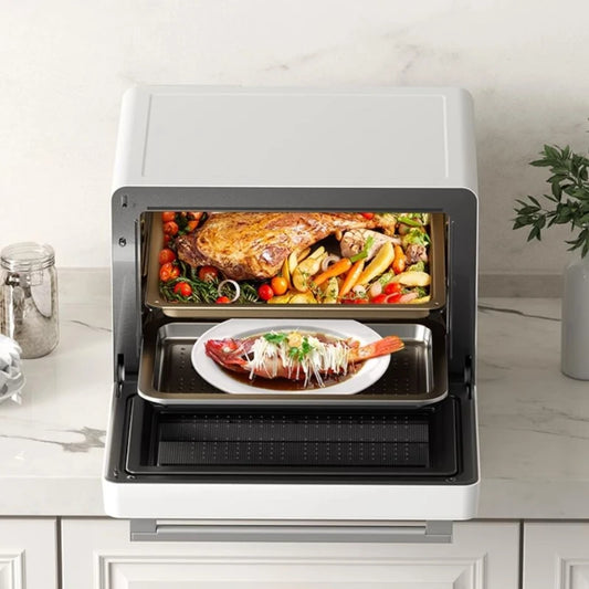 Microwave, Oven and Steamer AIO Desktop Household Steam Oven Titanium Antibacterial Liner Cuisine Hornos Microondas