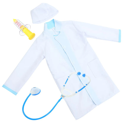 1Set Boys Doctor Costume Outfit Doctor Role Play Set Dress Up Uniform for 6-8 Years Old Syringe Stethoscope Shirt