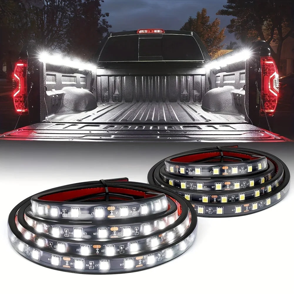 2in1 3in1 White LED Truck Bed Light Strip 150cm with On/Off Switch Blade Fuse for Cargo Pickup Truck SUV RV Boat Decorative Lamp