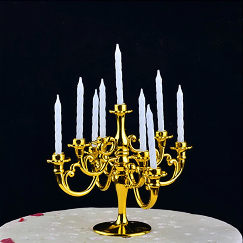 1Pcs 1:12 Dollhouse Mini Table Candle Candlestick Christmas Birthday Party Scene Home Ornament