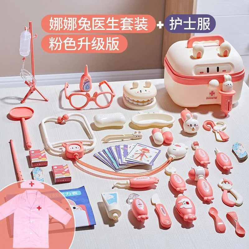 Kids Doctor Play Set Medical Kit Toys Educational Role Play Gift with Stethoscope Syringe Dentist Tools for Boys & Girls
