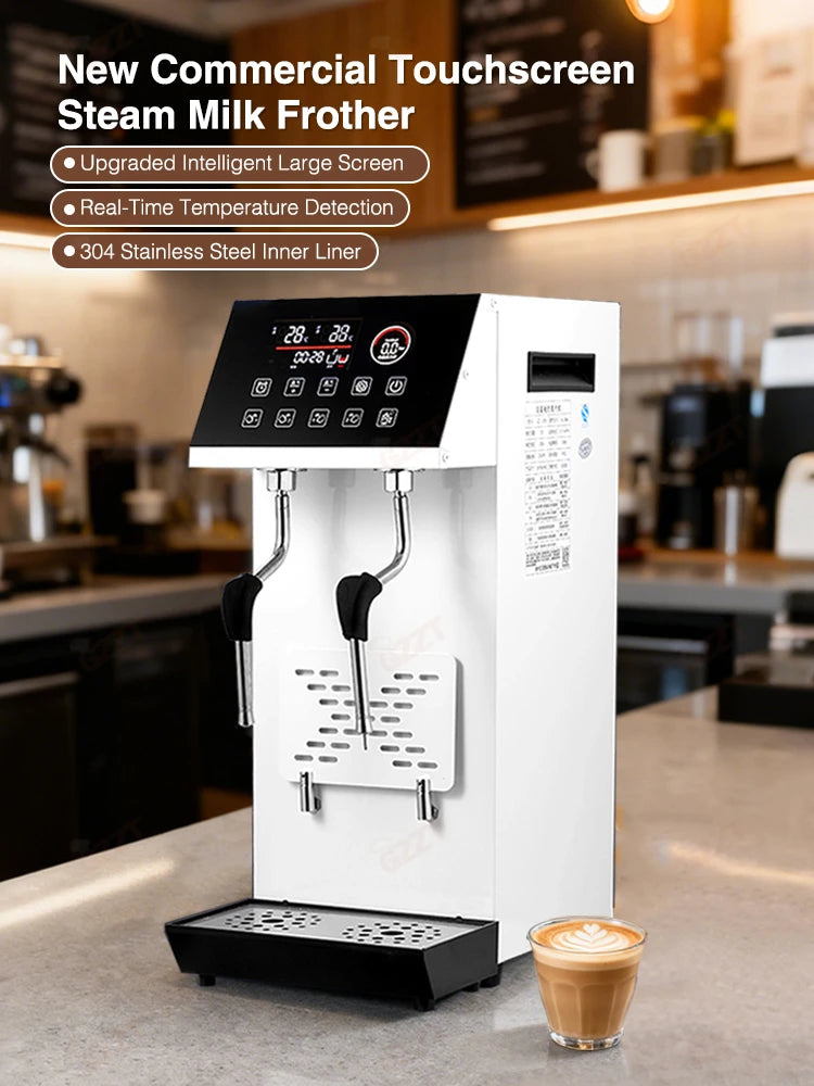 12L Commercial Stainless Steel Coffee Steamer Machine Easy To Operate Double Arms Bubble Tea Milk Frother Machine