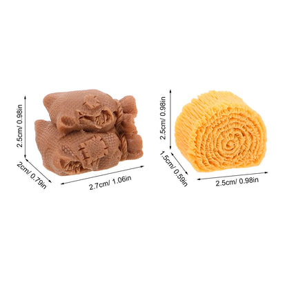 40Pcs Mini Hay Bales Miniature Farm Haystack Resin Decoration for DIY Craft Sand Table Mini Scenery Home Garden Decor