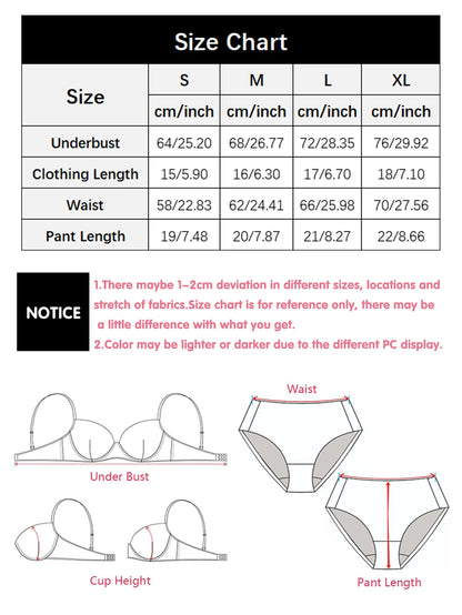 2 Pack Women's Seamless Bras Set Comfortable Underwire Push Up Bra & Panties Lingerie Set Comfortable Sexy Intimates Viomisha