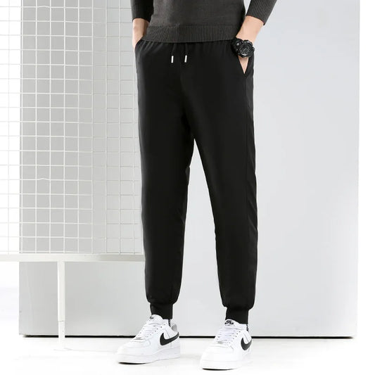 Men's down Pants Thick Winter Trousers Elastic Duck down Pants Warm Youth Casual Long Straight Leg Pants Outerwear
