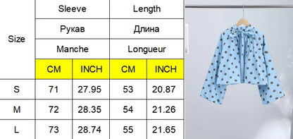 Elegant Retro Polka Dot Lace Up Shirt for Women Long Lantern Sleeve Backless Loose Blouse Top 2026 Lady Daily Casual Shirts